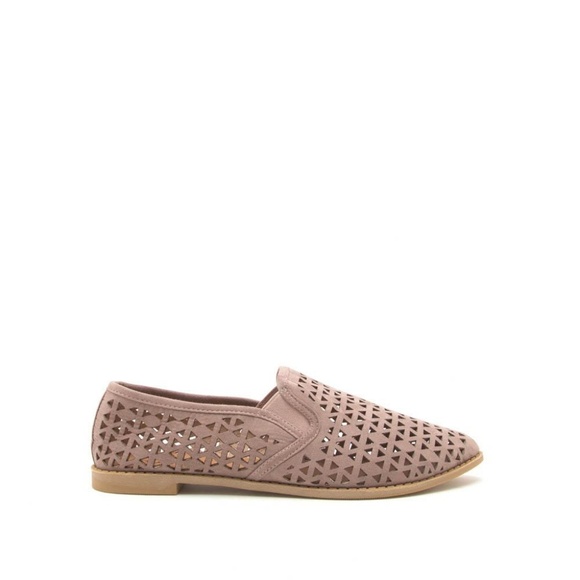 llellie Shoes - Mauve Perforated Loafer Slip On Flat